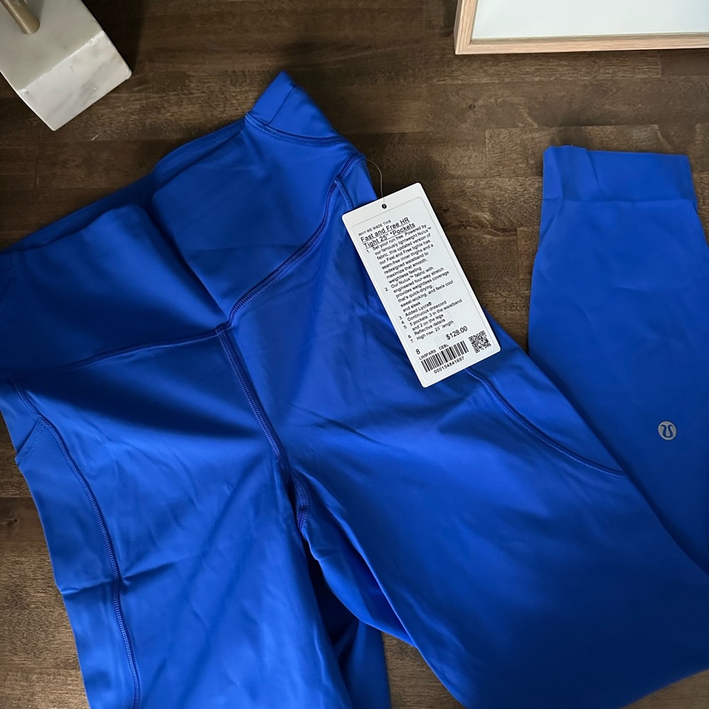 NWT Lululemon Fast and Free Leggings Cerulean Blue